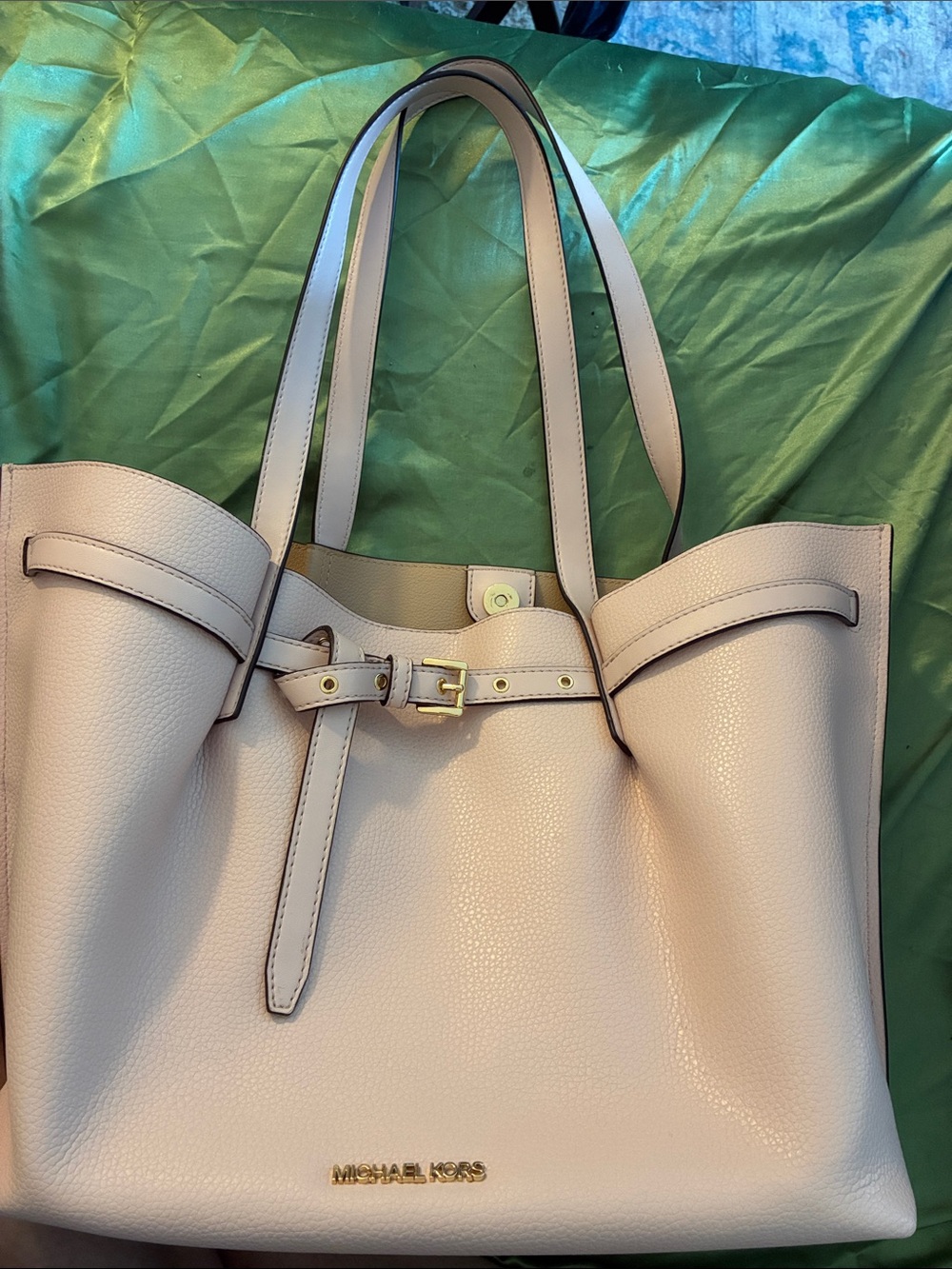 Michael Kors Blush and Gold Professional Work Tote Shoulder Bag - Legally Blonde - Picture 3 of 10